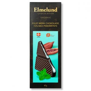 Plade mørk økologisk chokolade med pebermynte creme